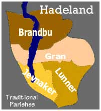 Click for a map showing the location of Hadeland in Norway